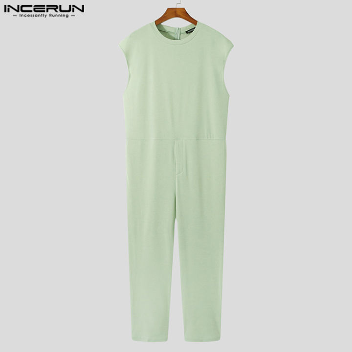 incerun-เสื้อจัมพ์สูทแขนกุดสำหรับผู้ชายกางเกงจัมพ์สูททรงหลวมชุดนอนบอดี้สูท-ชุดลำลอง-3