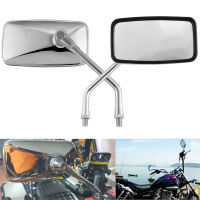 1Pair Universal Rectangle Motorbike Motorcycle Rearview Mirrors 10mm Chrome Mixed metal shell retrovisor de moto mirror moto