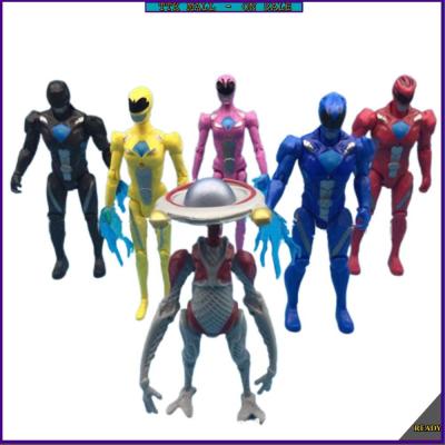 Childrens gifts 6Pcs Power Rangers 4 Action Figures Model Toys Doll Cake Topper for Kids Boy Pretend Play Toy