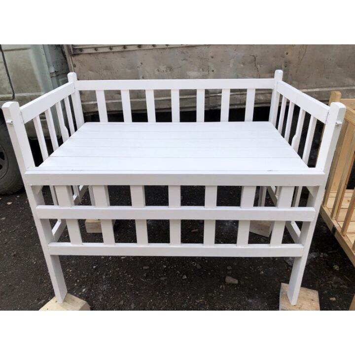 White wooden crib dropside Lazada PH