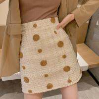 Dot Embroidery Tweed Skirts Women High Waist Mini Skirt Clubwear Woolen Shorts Skirt Autumn Winter Vintage y Bodycorn X943