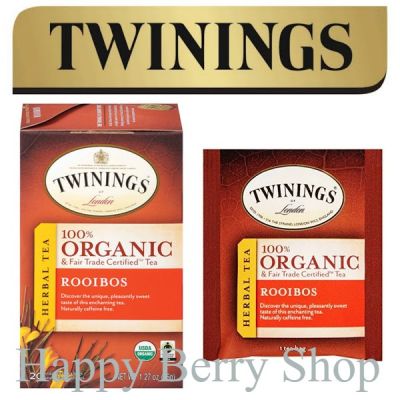 ⭐ Twinings ⭐Organic and Fair Trade Certified Rooibos Herbal Tea 20 tea bags 🍵 ชาทไวนิงส์ ชาออแกนิค รอยบอส แบบกล่อง 20 ซอง ชาอังกฤษ นำเข้าจากต่างประเทศ พร้อมส่ง