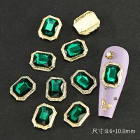 10Pcs Square Rectangle Nail Art Rhinestone Flatback Stones Diamond Gems Jewelry Charms Nail Parts Manicure DIY Nail Decorations