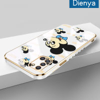 Dienya เคสปลอกสำหรับ Samsung กาแล็คซี่ M31 A31การ์ตูนมีความสุขมิกกี้ใหม่กรอบสี่เหลี่ยมชุบพื้นผิวเคสนิ่มซิลิกาเจลกันกระแทกเคสมือถือรวมทุกฝาครอบป้องกันเลนส์กล้องถ่ายรูป