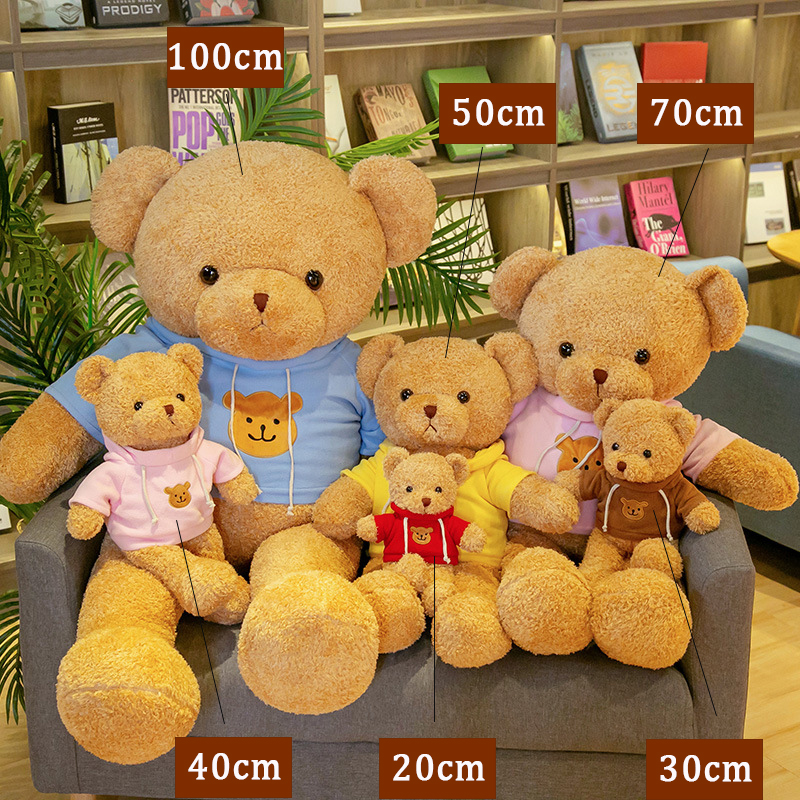 30/40/50/70/100Cm 21 Gaya Teddy Bear dengan Sweater Haiwan Boneka Main Mewah Main Anak Patung Bayi Kanak Kanak Teman Wanita Hari Jadi Hadiah Hadiah Hadiah
