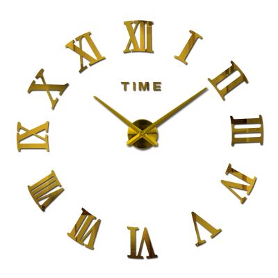 {24อุปกรณ์เสริมสำหรับบ้าน} นาฬิกาควอตซ์สติ๊กเกอร์นาฬิกาติดผนังลายอะคริลิค Diy 3มิติสุดฮอตสำหรับตกแต่งบ้านผนัง Gratis Ongkir ใหม่
