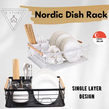 1pc Plastic Dish Rack, Modern Beige Double-layer Dish Drying Rack For  Kitchen