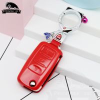 lujie New TPU Car Key Cover Case For VW Polo Golf Passat for Skoda Octavia A5 Bora Jetta Seat Ibiza Leon Accessories Cat Keychain