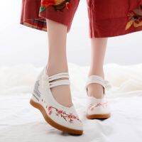 CODtianjia6731 Old Beijing cloth shoes womens embroidered shoes increased ethnic style Chinese style high-heel老北京布鞋女绣花鞋增高民族风中国风高跟古风旗袍汉服搭配鞋子hfbw002.my