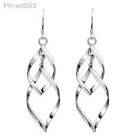 2018 New Arrival Luxury Fashion Bride Wedding Drop Earrings for Women Silver Color Jewelry Hanging Danging Earring Brincos