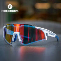 ROCKBROS ขี่จักรยานแว่นตา Photochromic เลนส์ P Olarized ปรับจมูกสนับสนุนเฉดสีสำหรับผู้หญิงและผู้ชายป้องกันลมขี่กีฬากลางแจ้ง Goggles823