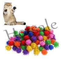 【hot sale】 ◈⊙ B32 youn 100Pcs Colorful Mini Sparkly Glitter Tinsel Balls Small Pom Ball For Cat Toys