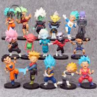 MIA 16pcs/set ดราก้อนบอลซุปเปอร์ ฟิกเกอร์ Dragon Ball Z Super Saiyan Son goku ลูกชายโกฮาน รูปปั้นรูปปั้นรูปปั้น ผัก broly Piccolo ตกแต่งเดสก์ท็อป