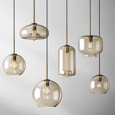 Nordic Modern hanging loft Glass lustre Pendant Light industrial decor Lights Fixtures E27E26 for Kitchen Restaurant Lamp