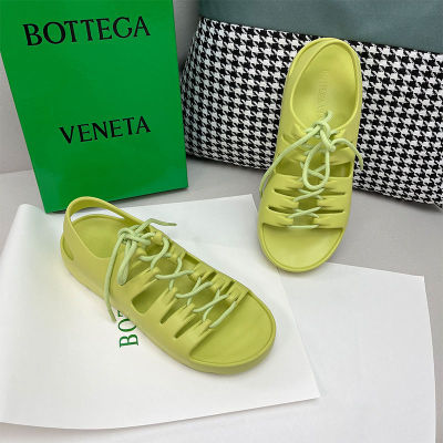 【high quality】original 2022 new B*Vrubber sandals womens open toe flat bottom hole shoes lace up thick bottom casual lazy slippers women
