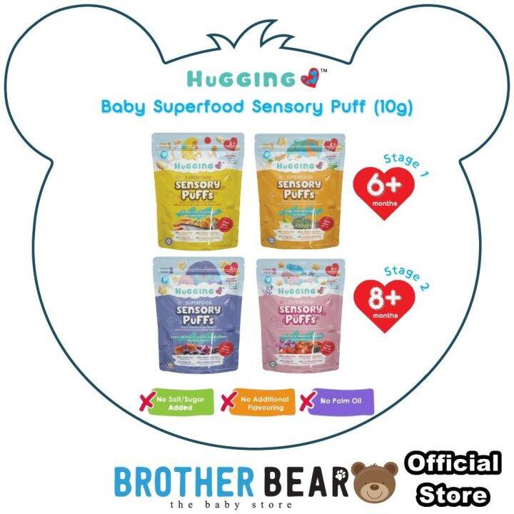 【HALAL】 HUGGING LOVE Superfood Sensory Puffs 10g (6M8M) BROTHER BEAR