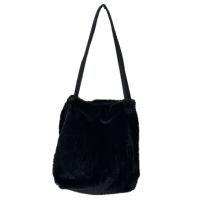 Plush Tote for Women Fluffy Female Handbag Fur Ladies Hand Shoppers