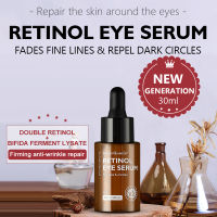 VIBRANT GLAMOUR Retinol Eye Serum Anti-Wrinkle Remove Eye Bags Fade Fine Lines Dark Circles Brighten Whitening Moisturizing Skin Care 30Ml