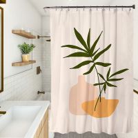 Fresh Shower Curtain Waterproof Quick-drying Bathroom Curtains Printing Partition Door Screen with Hooks Home Washable Hangings