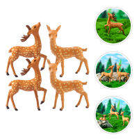 Chaoshihui 4PCS กวางรุ่นเครื่องประดับกวางขนาดเล็ก Bonsai Deer Decorations Garden Deer Miniatures