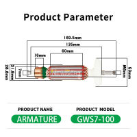 &amp;lt;&amp;gt; โรงงานผมตรง GWS7-100 โรเตอร์ลวดทองแดง เครื่องบดมุม เครื่องขัด อุปกรณ์เสริมเครื่องมือไฟฟ้า สต็อกคลังสินค้า