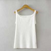 【มีไซส์ใหญ่】Plus Size Womens XL-4XL Knitted Summer Camisoles  Oversized Slim White Black Female Tops