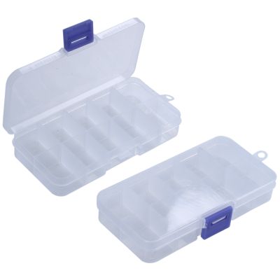 2Pcs 10-Slot Portable Plastic Resistors Electronic Component Case Box