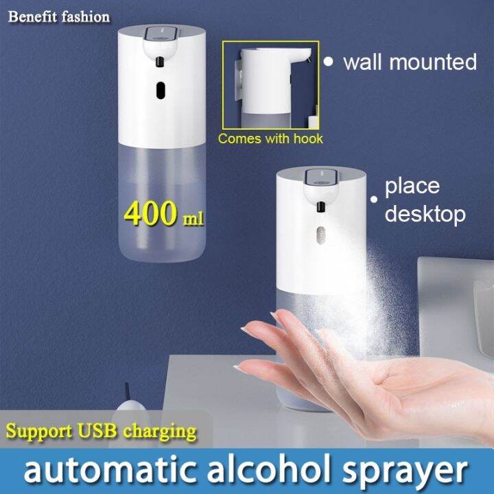 Cod 【wall Mount Design】automatic Alcohol Dispenser 400ml Support Usb Charging Sensor Soap 9131