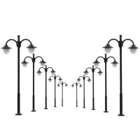 10pcs Model Railway Led Lamppost Lamps Street Lights HO Scale 6cm 12V New LYM16 model outdoor lamp yard light leds