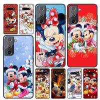 [Hot K] Mickey Minnie คริสต์มาสสำหรับ Samsung Galaxy S22 S21 S20 Ultra Plus Pro S10 S9 S8 S7 4G 5G ซิลิโคนนุ่มสีดำเคสโทรศัพท์