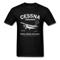 เสื้อยืด พิมพ์ลายเครื่องบินผจญภัย Cessna Adventure Travel Around The World สไตล์วินเทจ สําหรับผู้ชาย