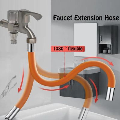 Faucet Extender Hose Universal Silicone Flexible Foaming Hose Kichen Size 3 Bathroom Extension Splashproof Tube Connnetor V4L8