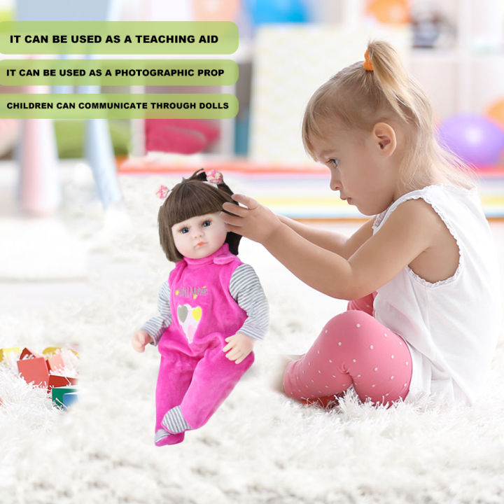 ตุ๊กตาเด็กทารกจำลองขนาด45ซม-ตุ๊กตารีบอร์นเพื่อการศึกษาทำจากไวนิลสำหรับเด็กวัยหัดเดิน
