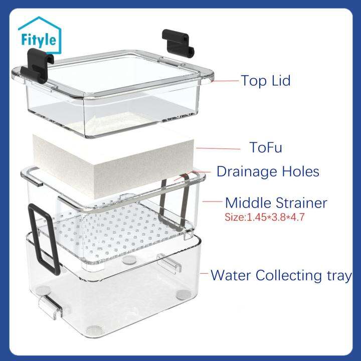 Fityle Tofu Press Maker Tofu Strainer with Drip Tray Simple Tofu