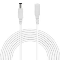 สายไฟสีขาว DC 12V สายพ่วง0.5ม. 1ม. 2ม. 3M 4ม. 5ม. 6ม. 7ม. 8ม. 10ม. 5.5มม. * 2.1มม. สายไฟขยายสำหรับเครื่องใช้ในบ้าน CCTV