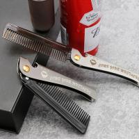 Folding Oil Comb Stainless Steel Beard Comb Portable Comb Beard N1L6