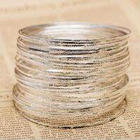 【hot】❡☞✺  QianBei 10pcs Fashion Etched Dimpled Color Bangles Men Lovers Jewelry Gifts