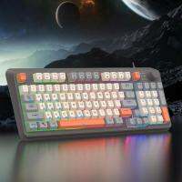 Kokiya Keyboard Gaming RGB 94ปุ่มแป้นพิมพ์ USB แบบมีสายขนาดกะทัดรัดสำหรับนักเล่นเกมพอร์ตคอมพิวเตอร์แบบมินิ