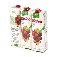 [ส่งฟรี!!!] มาลี น้ำองุ่น 100% ขนาด 1000 มล. แพ็ค 3 กล่องMalee 100% Grape Juice 1000 ml x 3 boxes