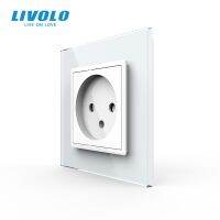 【ใหม่】 Livolo มาตรฐานสหภาพยุโรปอิสราเอลพลังงานซ็อกเก็ตแก้วคริสตัล Panel100 250โวลต์16A ผนังพลังงาน SocketC7C1IL 11/12/13/15(7สี) ไม่มีโลโก้