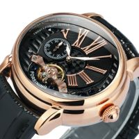 ⌚Forsining Tourbillon นาฬิกาข้อมือกลไกอัตโนมัติหรูหราเวลาว่างรูปไข่สายหนังหรูหรานาฬิกาแบรนด์ชั้นนำผู้ชาย