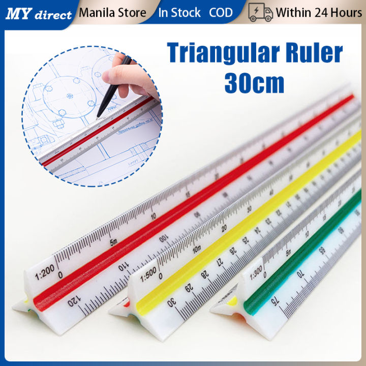 Architectural Ruler 30 Cm Aluminum Triangular Ruler Various Scales