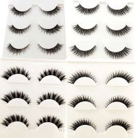 NEW 3pair Invisible Band Transparent 3D Mink Fur Lashes Natural Long Wispy False Eyelashes