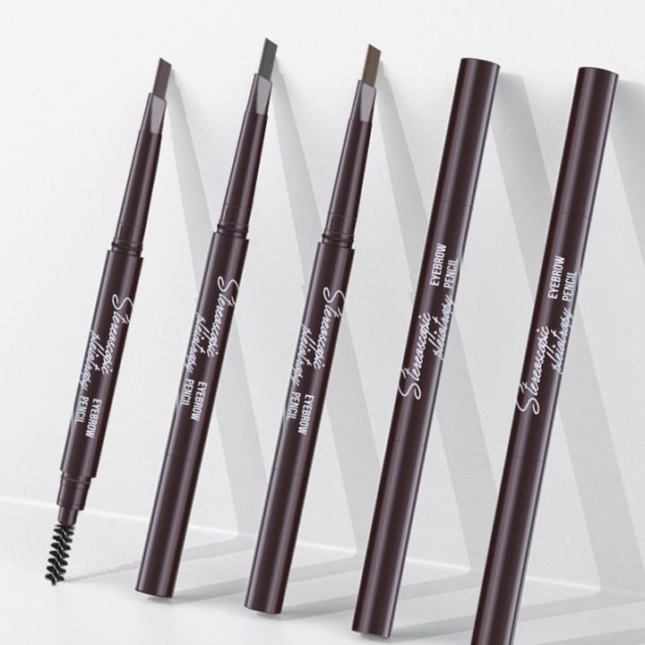 ดินสอเขียนคิ้วกันน้ำดินสอเขียนคิ้วแบบหมุน-2-in-1-มีแปรงปัดคิ้วในตัว-มี-5-สีให้เลือก-สินค้าพร้อมส่งในไทย