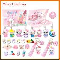 24ชิ้นสวัสดีคิตตี้ปฏิทินคริสต์มาส Kawaii Sanrio อะนิเมะแบบสุ่มพวงกุญแจ Navidad ของขวัญกล่องประหลาดใจของเล่นสำหรับเด็ก