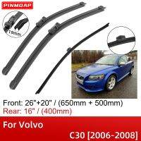 For Volvo C30 2006-2008 26"+20"+16" Front Rear Wiper Blades Brushes Cutter Accessories 2006 2007 2008