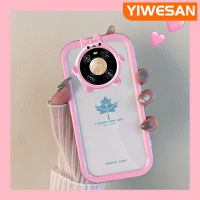 YIWESAN เคสสำหรับ Huawei Mate 40 Pro,เคสใบเมเปิลซิลิโคนใสนิ่มป้องกันเลนส์หลายสีเคสมือถือกันกระแทกและรอยขีดข่วน