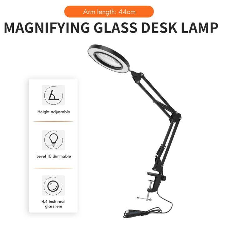 led-magnifying-lamp-with-clamp-10-levels-dimmable-3-color-modes-5-diopter-real-glass-lens-adjustable-swivel-arm-lighted-magnifier-light-for-desk-table-craft-workbench