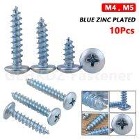 10X M4 M5 TA Mushroom Truss Head Self Tapping Wood Screw Phillips Drive Cross Recessed Bolt 10mm to 40mm Blue Zinc Plated Steel Nails Screws  Fastener