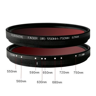 ดั้งเดิม! Lightdow ปรับ550Nm ถึง750Nm ฟิวเตอร์อินฟาเรด37-82Mm ตัวกรอง IR สำหรับเลนส์กล้องถ่ายรูป Canon Nikon Sony